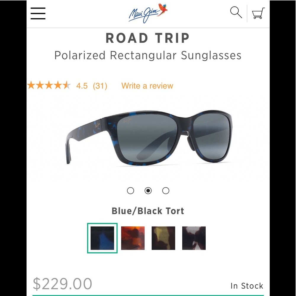 Maui Jim road trip black & blue sunglasses, EUC